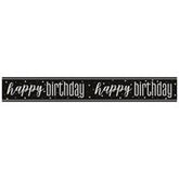Bannière métallique - Happy Birthday - GLITZ - Noir - 9'